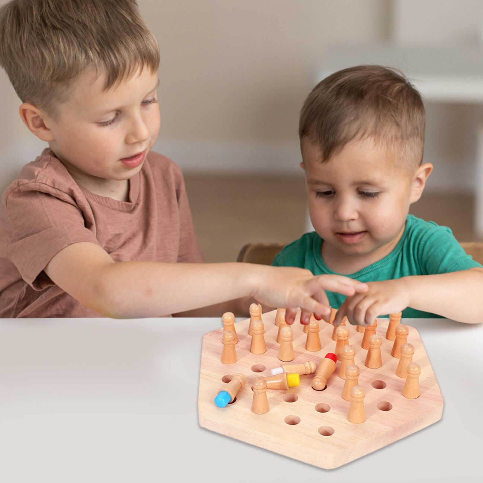 Wooden Memory Chess Game for Kids Ages 3-4