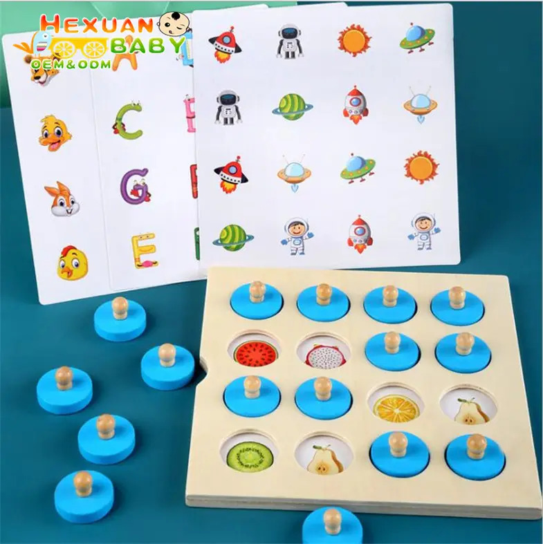 Wooden Memory Chess Game for Toddlers