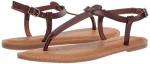 Women's Brown Casual Ankle Strap Thong Sandal