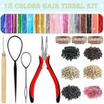 18 Color Hair Tinsel Kit for Festive Styles