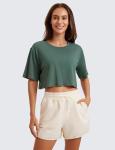 CRZ YOGA Women's Pima Cotton Crop Top