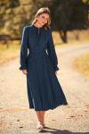 PRETTYGARDEN Women's Flowy Midi Dress in Navy