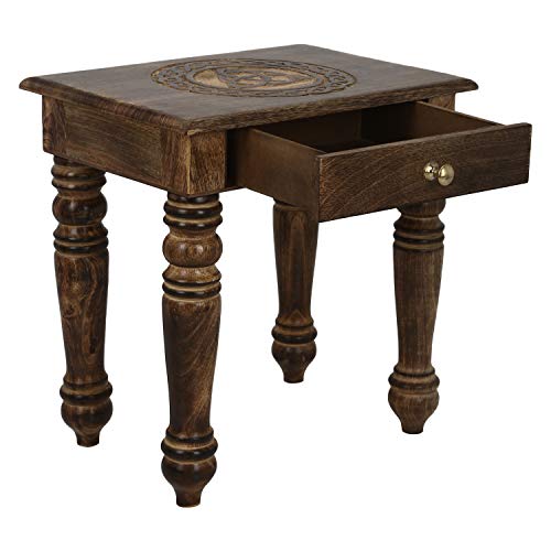 Art Deco Carved Wooden Side Table