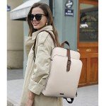 CLUCI Leather Vintage 15.6" Laptop Backpack for Women