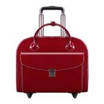 McKlein USA Granville Red Leather Laptop Briefcase
