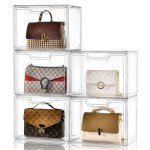 Sleek Acrylic Handbag Organizer with Magnetic Door