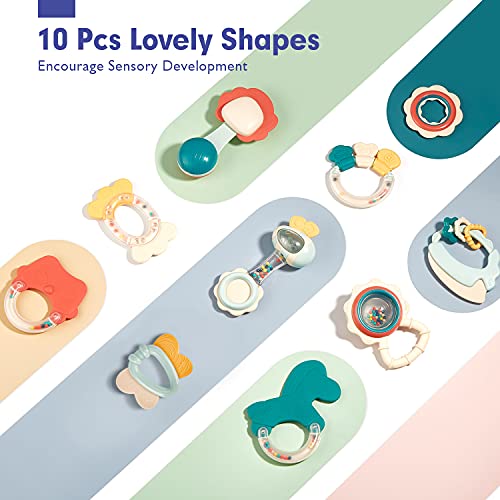 10-Piece Baby Rattle and Teether Toy Set