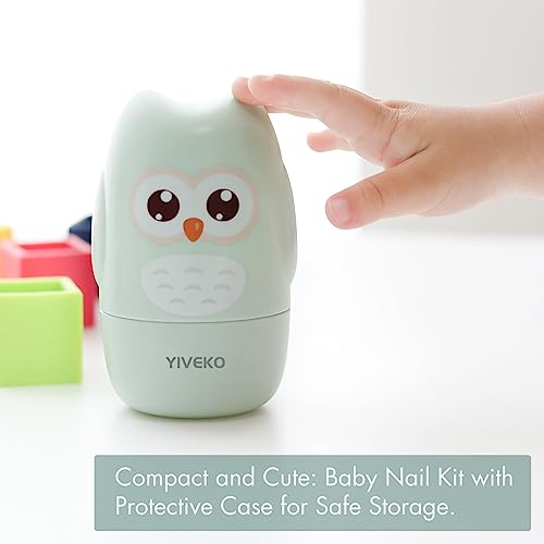 YIVEKO 4-in-1 Baby Nail Care Kit in Owl Green