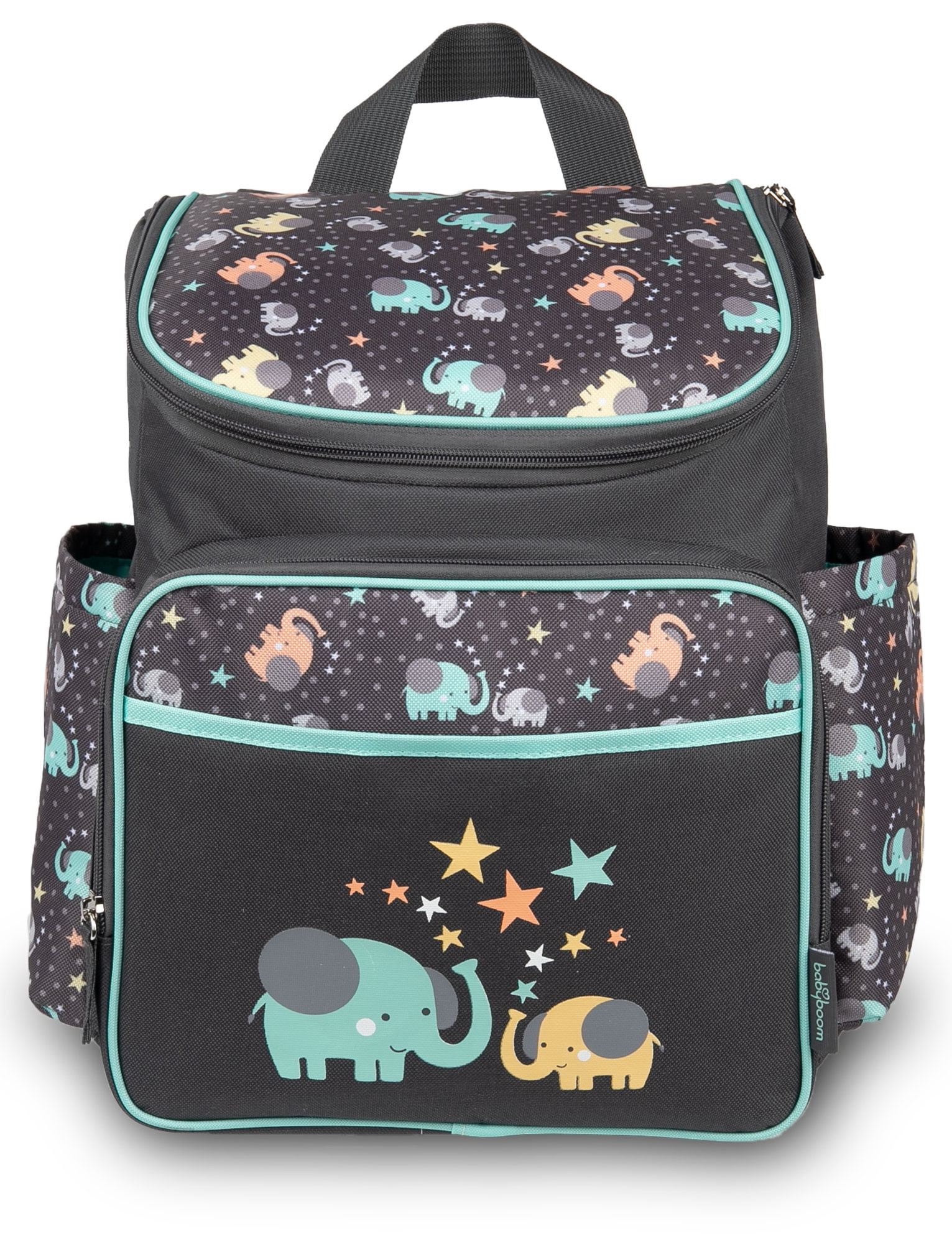 Gray Backpack Diaper Bag with Changing Pad and Pockets