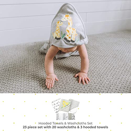 Spasilk Baby Bath Hooded Towels & Washcloths Set