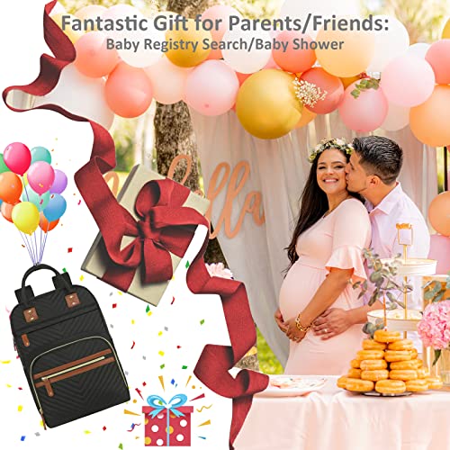 Large Capacity Black Diaper Bag Backpack