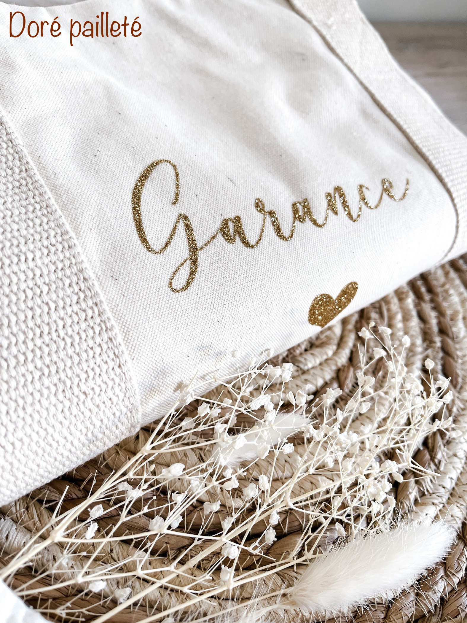 Custom Organic Cotton Ecru Duffel Bag