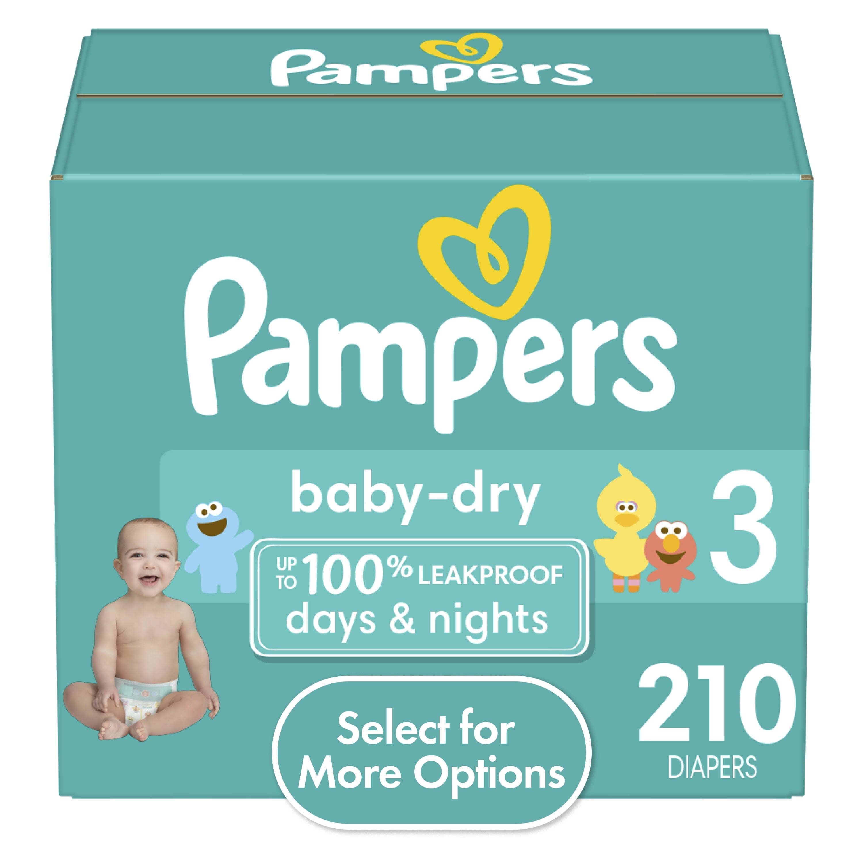 Pampers Baby Dry Diapers Size 3, 210 Count