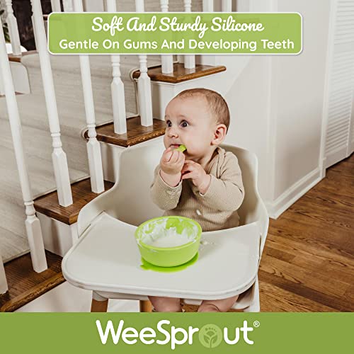WeeSprout Soft Silicone Baby Spoons - 3 Pack