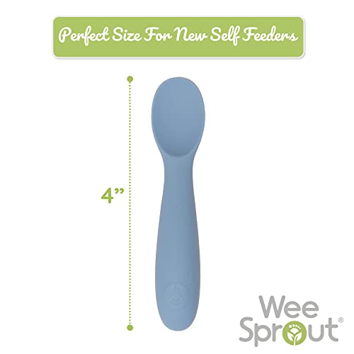 WeeSprout Soft Silicone Baby Spoons - 3 Pack