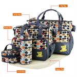 5-Piece Diaper Bag Tote Set for Moms