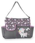 Unisex Gray Unicorn Diaper Bag for Babies
