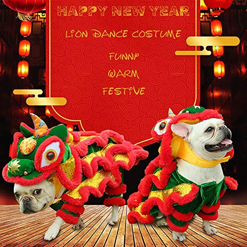 Cute Lion Dance Costume for Dogs and Cats