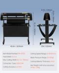VEVOR Vinyl Cutter 34 Inch Bundle, Vinyl Cutter Machine Manual Vinyl Plotter Cutter with Signmaster Software for Design and Cut, with Supplies and Tools
