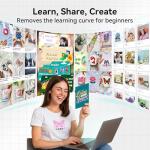 Likcut Vinyl Cutter Machine, Smart Sticker Maker Glee S501 for DIY Joy, Portable Cutting Tool for Crafting Beginner, Compact Design for Home & School Craft Projects, DIY Home Decor, Gifts for Crafters