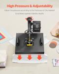 VEVOR 2 in 1 Heat Press Machine for T Shirts and Hats, 15x15 Inch Professional Swing Away Digital Tshirt Press Machine for Sublimation, Vinyl, Heat Transfer Projects