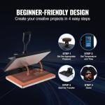 VEVOR Heat Press 16x24, 1700W Power Heat Press Machine, Fast Heating, High Pressure Heat Press Machine for T-Shirt, Digital Industrial Sublimation Printer for Heat Transfer Vinyl, Easy to Use, Black