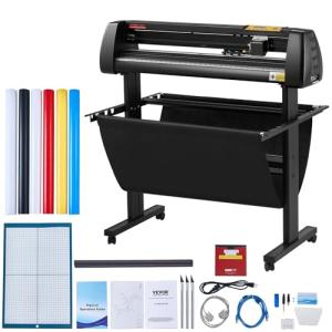 VEVOR Vinyl Cutter 34 Inch Bundle, Vinyl Cutter Machine Manual Vinyl Plotter Cutter with Signmaster Software for Design and Cut, with Supplies and Tools