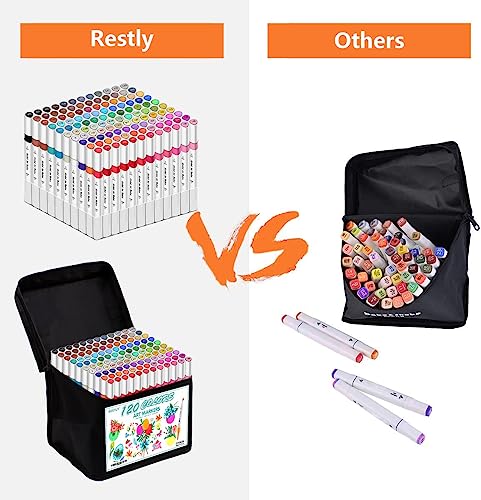 RESTLY 120 Dual Tip Alcohol Markers Set