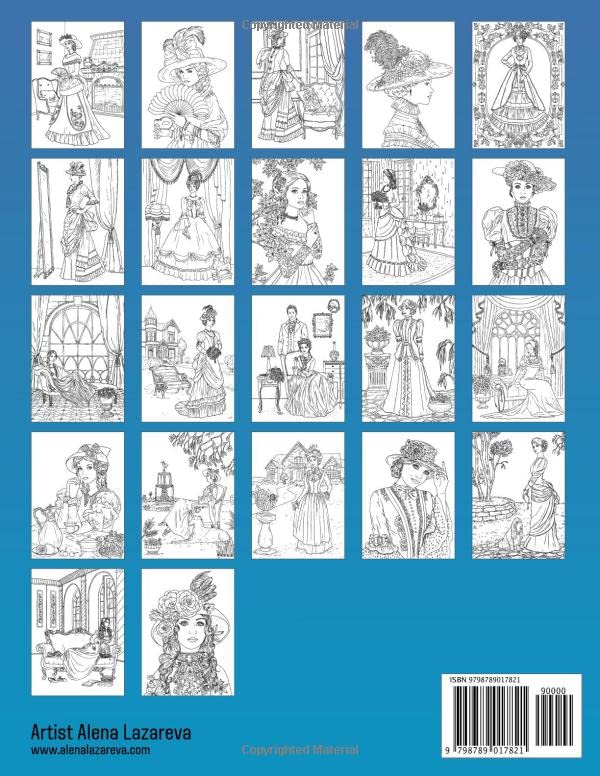 Victorian Line Art Coloring Book for Adults