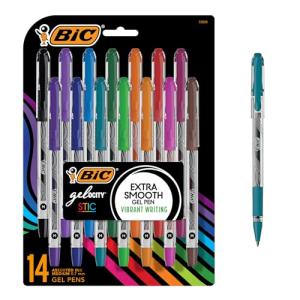 BIC Gel-ocity Assorted Gel Pens, 14-Pack