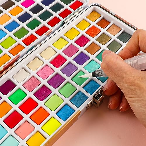 Watercolor Paint Set: 100 Colors & Accessories