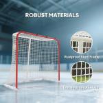 Soozier Hockey Net, 6 x 4 ft All Weather Street Hockey Goal with Steel Frame, PE Mesh, Icehockey Training Equipment for Indoor and Outdoor Use, Easy Assembly