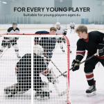 Soozier Hockey Net, 6 x 4 ft All Weather Street Hockey Goal with Steel Frame, PE Mesh, Icehockey Training Equipment for Indoor and Outdoor Use, Easy Assembly