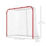 Soozier Hockey Net, 6 x 4 ft All Weather Street Hockey Goal with Steel Frame, PE Mesh, Icehockey Training Equipment for Indoor and Outdoor Use, Easy Assembly