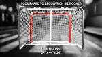 Mylec PVC Junior Hockey Folding Goal for Indoor + Outdoor (54 x 44 Inches), Lightweight & Portable, Sleeve Netting System (Red, 15 Pounds)