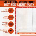 Ace Hockey Metal Street Hockey Goal – 54" x 44" Lightweight Steel Frame with Net – Outdoor Hockey Net for Beginners & Backyard Games – Ball, Roller & DEK Hockey Practice Goal – Easy Assembly