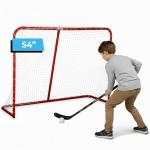 Premier Sports – 54“ Junior Steel Street Hockey Goal – Portable Hockey Net for Indoor & Outdoor Use – Hockey Training Equipment