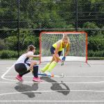 VEVOR Street Hockey Net, Indoor Outdoor Steel Hockey Goal, Official Regulation Pro Hockey Training Goal Set, Portable Hockey Goal with Net, Easy Assemble, 72" x 48", White/Red