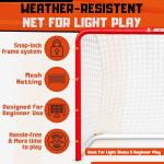 Ace Hockey Metal Street Hockey Goal – 28" x 20" Lightweight Steel Frame with Net – Outdoor Hockey Net for Beginners & Backyard Games – Ball, Roller & DEK Hockey Practice Goal – Easy Assembly