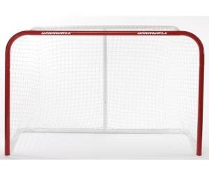 Winnwell Steel Intermediate Hockey Net 72" W/ 1.5/1.125" Posts Lightweight & Easy to Transport for Outdoor & Indoor Hockey Games with Street Hockey Balls