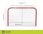 Winnwell Steel Intermediate Hockey Net 72" W/ 1.5/1.125" Posts Lightweight & Easy to Transport for Outdoor & Indoor Hockey Games with Street Hockey Balls