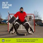 Winnwell Steel Intermediate Hockey Net 72" W/ 1.5/1.125" Posts Lightweight & Easy to Transport for Outdoor & Indoor Hockey Games with Street Hockey Balls