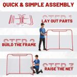 SPOYNAL 54” Street Hockey Goal Net – Steel Hockey Net for Street & Roller Hockey, Indoor Outdoor Hockey Training Goal for Backyard, Driveway & Garage Practice
