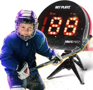 NetPlayz Hockey Radar Gifts Training Aids - Speed Guns Speed Sensor, Hands-Free Radar Guns | Ice Hockey Field Hockey Street Roller Hockey, High-Tech Gadget & Gear, Black (NIS022132044)