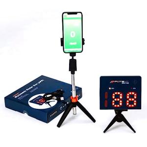 Potent Speed Radar Gun 2.0 – App-Enabled Hockey Shot Speed Tracker with USB Rechargeable Battery, Adjustable Angles & Tripod Mount – Ultra-Slim Design for Accurate Hands-Free Hockey Training