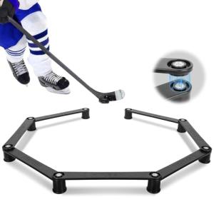 Hikeen Magnetic 7-Sections Hockey Training Equipment,Adjustable Size Hockey Stick Handling Trainer,Portable Stickhandling Training Tool for Puck Control, Reaction Time and Coordination