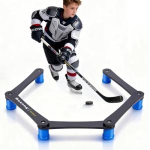Baseng Hockey Stick Handling Trainer | Adjustable Hockey Training Equipment for Puck Control, Hand-Eye Coordination & Reaction Time | Portable On/Off Ice Trainer for All Ages, 5 Sections(Blue)