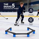 Baseng Hockey Stick Handling Trainer | Adjustable Hockey Training Equipment for Puck Control, Hand-Eye Coordination & Reaction Time | Portable On/Off Ice Trainer for All Ages, 5 Sections(Blue)