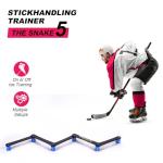 TKSONG Hockey Training Equipment - Adjustable Hockey Trainer for Stick Handling & Puck Control | Portable Stickhandling Training Tool for Kids & Adults | On/Off Ice Use，5-Sections(Black/Blue)