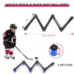 TKSONG Hockey Training Equipment - Adjustable Hockey Trainer for Stick Handling & Puck Control | Portable Stickhandling Training Tool for Kids & Adults | On/Off Ice Use，5-Sections(Black/Blue)